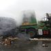 Impact frontal și incendiu în Maramureș. Un șofer a ajuns la spital cu arsuri și multiple traumatisme