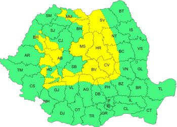 Cod galben de furtuni în Maramureș – Ploi torențiale, vijelii și grindină