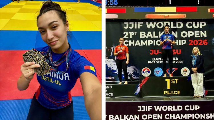 Băimăreanca Mădălina Mateșan, triplă campioană balcanică la Jiu Jitsu! Trei medalii de aur pentru sportiva din Baia Mare