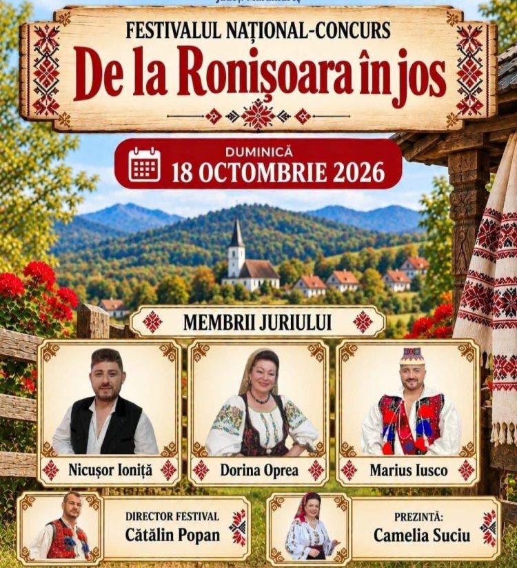 „De la Ronișoara-n Jos”, prima ediție a Festivalului Național-Concurs de folclor, va avea loc la Rona de Jos