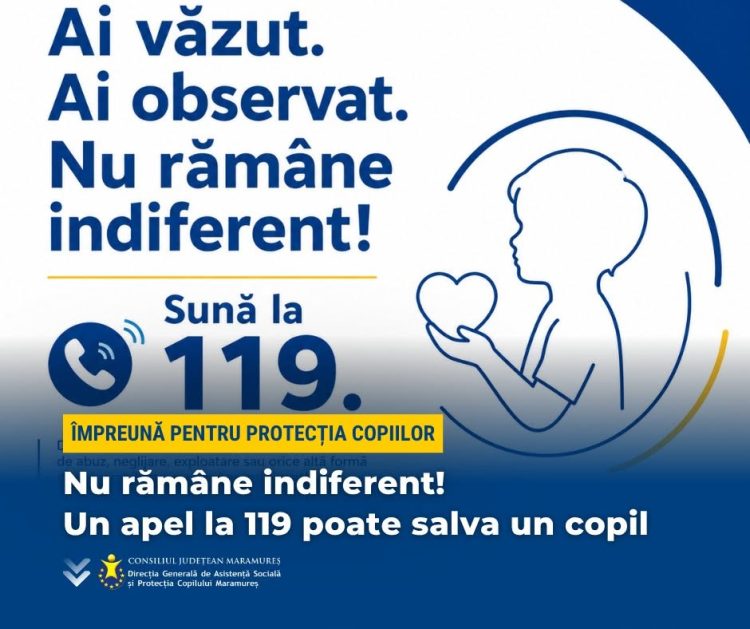 DGASPC Maramureș: Un apel la 119 poate însemna începutul unei schimbări pentru un copil