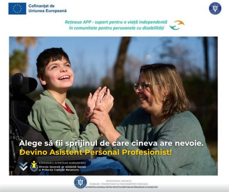 DGASPC Maramureș recrutează 80 de persoane pentru a deveni Asistenți Personali Profesioniști