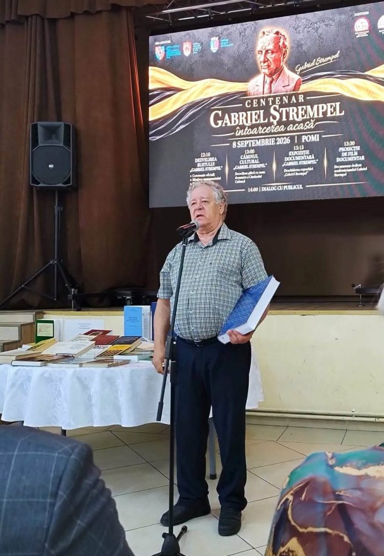 Academicianul Gabriel Ștrempel s-a întors acasă. Bustul marelui cărturar, dezvelit la Pomi