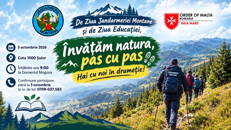 Drumeție la Cota 1000 – Șuior, de Ziua Jandarmeriei Montane și Ziua Educației