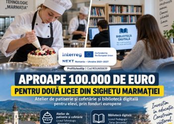 Aproape 100.000 de euro din fonduri europene pentru două licee din Sighetu Marmației: atelier de cofetărie și bibliotecă digitală pentru elevi