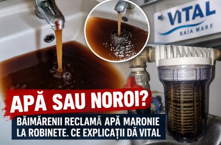 FOTO | Apă maronie la robinet în Baia Mare. Locuitorii cer explicații de la VITAL