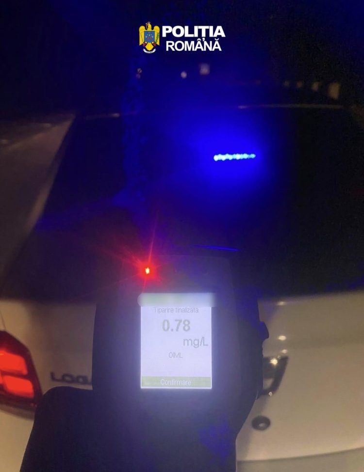 Un șofer de 34 de ani, depistat băut la volan în localitatea Tulghieș