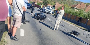 Accident grav în Săbișa – Motociclist grav rănit, în urma impactului cu un autoturism