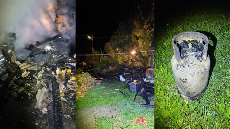 Incendiu la anexe gospodărești în Poienile de sub Munte. Pompierii voluntari, mobilizați rapid