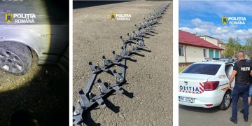 Urmărire spectaculoasă în Baia Mare și Cicârlău – Polițiștii au folosit Spike-strip pentru a opri un tânăr de 18 ani care fugea cu mașina