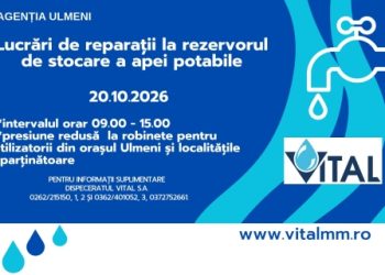 VITAL AGENȚIA ULMENI – Lucrări de reparații la rezervorul de stocare a apei potabile