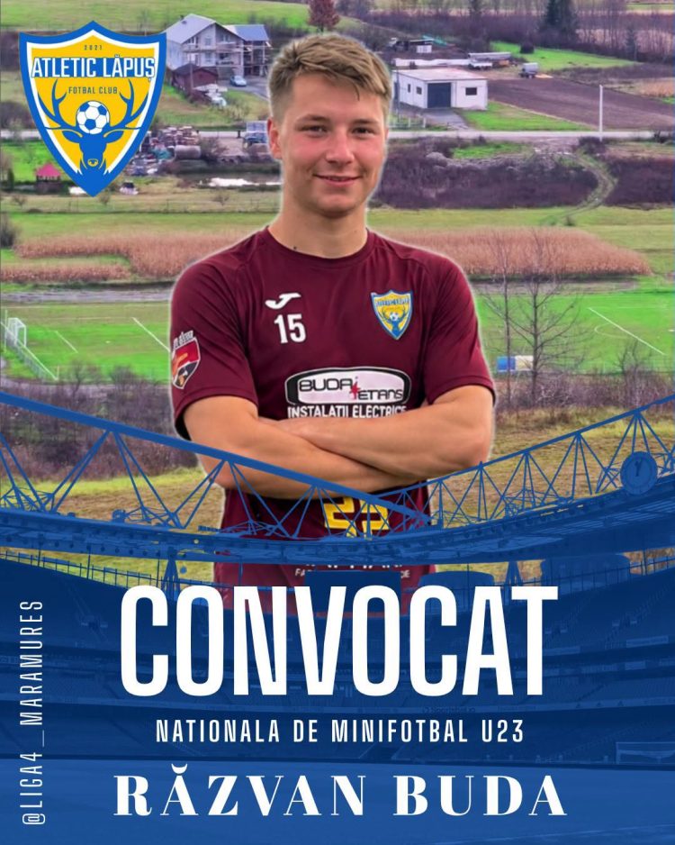 Răzvan Buda, jucător la Atletic Lăpuș, convocat la naționala de minifotbal U23 a României pentru Campionatul Mondial din Croația