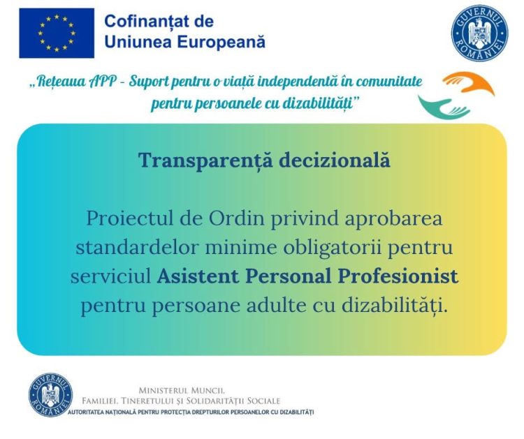 Schimbări pregătite pentru îngrijirea adulților cu dizabilități. Noi standarde pentru asistenții personali profesioniști