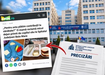 Spitalul Județean Baia Mare reacționează după fotografiile cu mâncarea pacienților: „A fost un incident izolat”