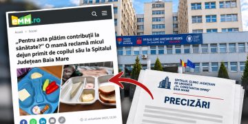 Spitalul Județean Baia Mare reacționează după fotografiile cu mâncarea pacienților: „A fost un incident izolat”