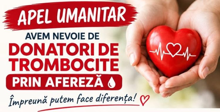 Apel umanitar pentru o pacientă internată la Spitalul Clinic Județean din Baia Mare – Este nevoie de donatori de trombocite prin afereză