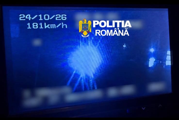 Record de viteză pe un drum din Recea – 181 km/h într-o zonă cu limită de 50