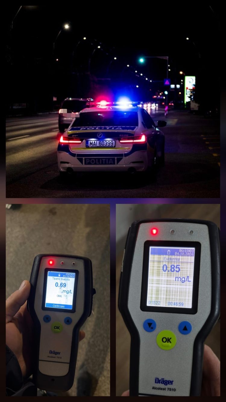 Noapte cu alcoolemii ridicate pe șoselele din Maramureș – Trei șoferi, prinși băuți la volan