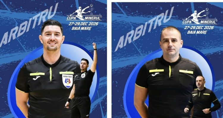 Fotbal în sală. Vlad Mare și Radu Despa, în brigada de arbitri a Cupei Minerul 2026