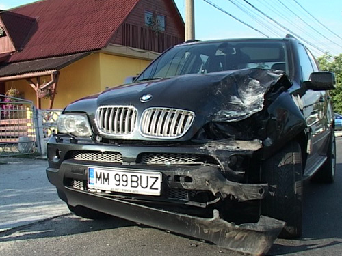 Foto: accident panta Recea - BMW (c) eMaramures.ro
