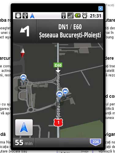 Navigare cu harti prin Google